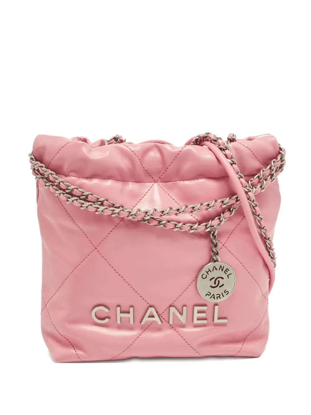 CHANEL Pre-Owned Mini 22 quilted leather shoulder bag - Rosa