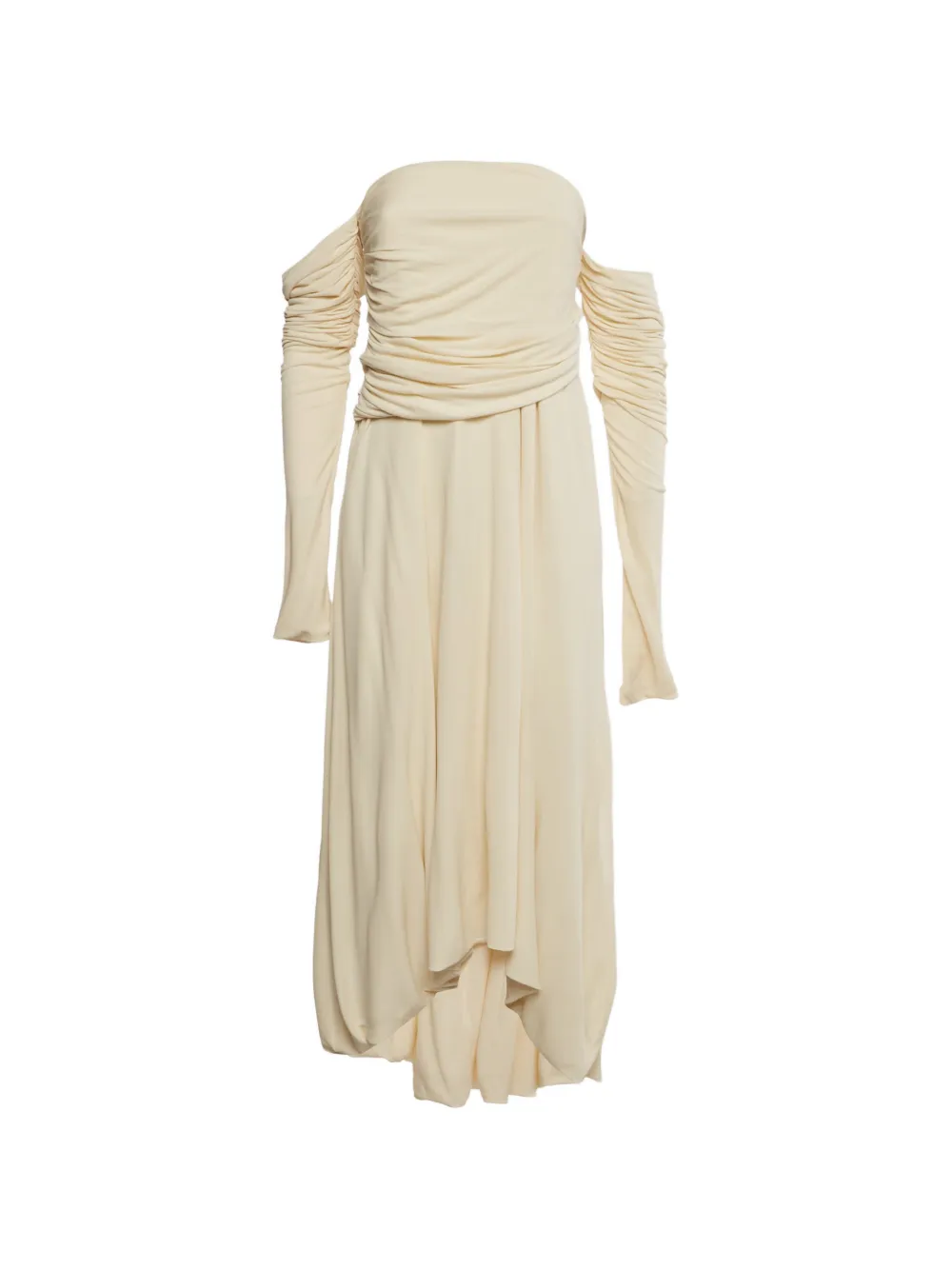 KHAITE ruched long-sleeved dress - Toni neutri