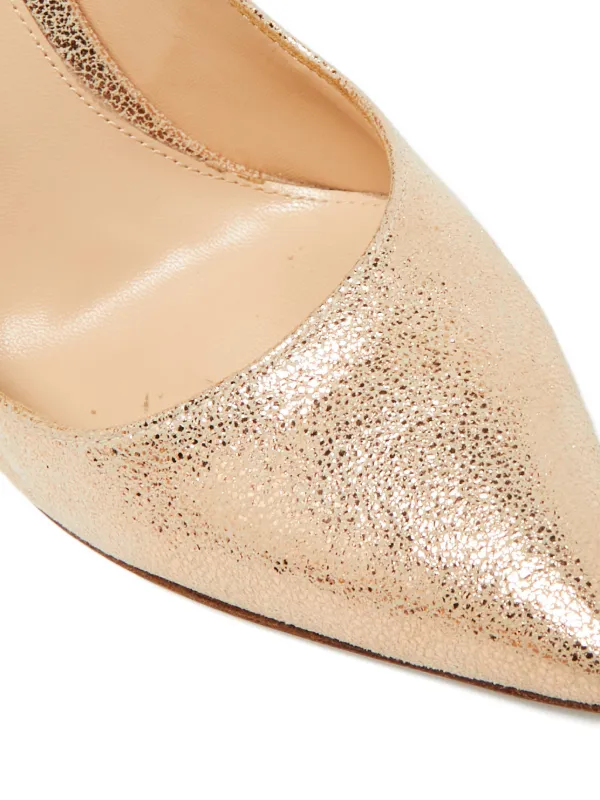 Gianvito Rossi ポインテッドトゥ メタリック パンプス | ゴールド 