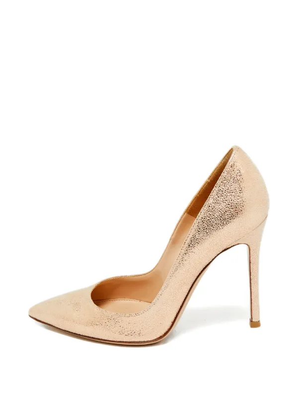 Gianvito Rossi ポインテッドトゥ メタリック パンプス | ゴールド 
