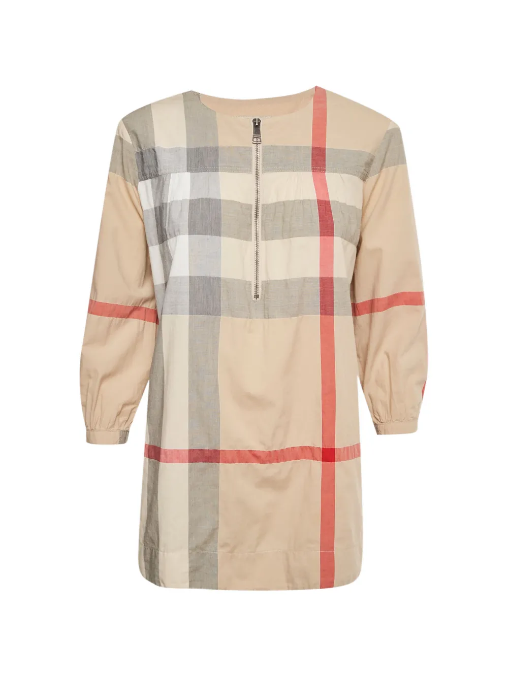 Burberry check-pattern zipped dress - Toni neutri