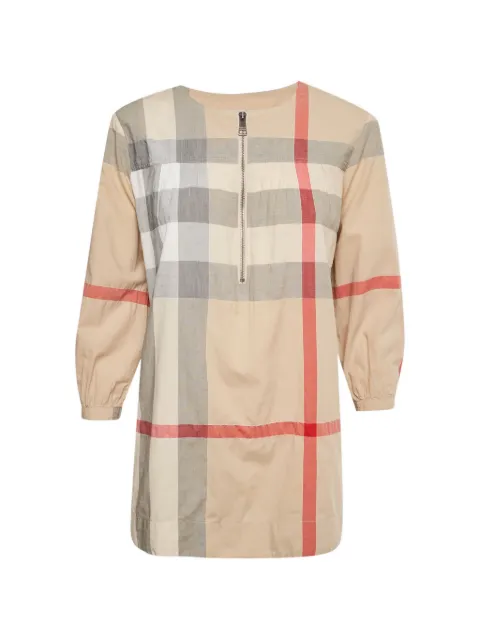 Burberry check-pattern zipped dress