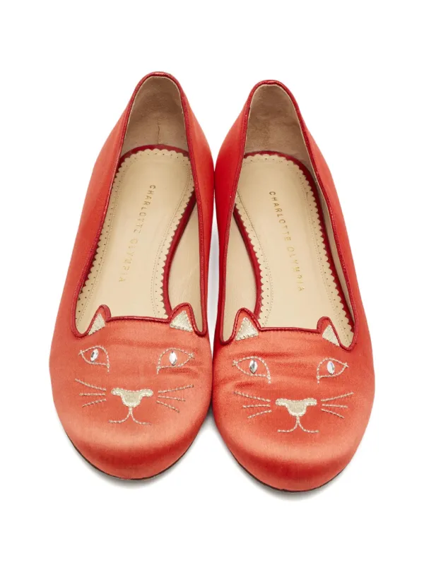 Charlotte Olympia Kitty フラットシューズ | レッド | FARFETCH JP