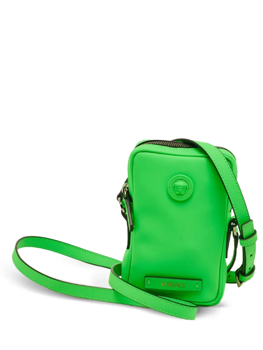 Versace Pre-Owned samll medusa leather crossbody bag - Verde