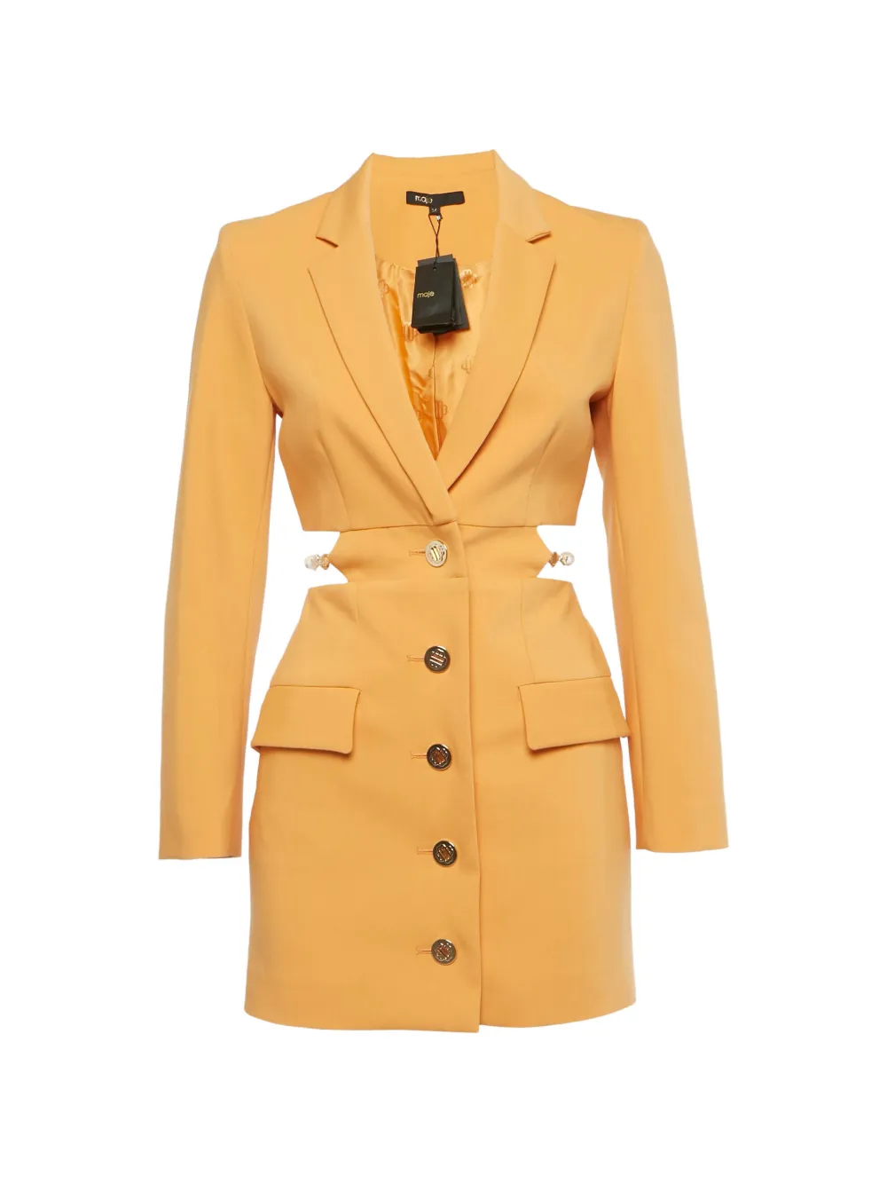 Maje embellished openwork tailored cut-out dress - Arancione