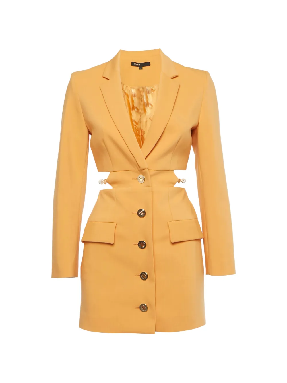 Maje embellished openwork tailored cut-out dress - Arancione