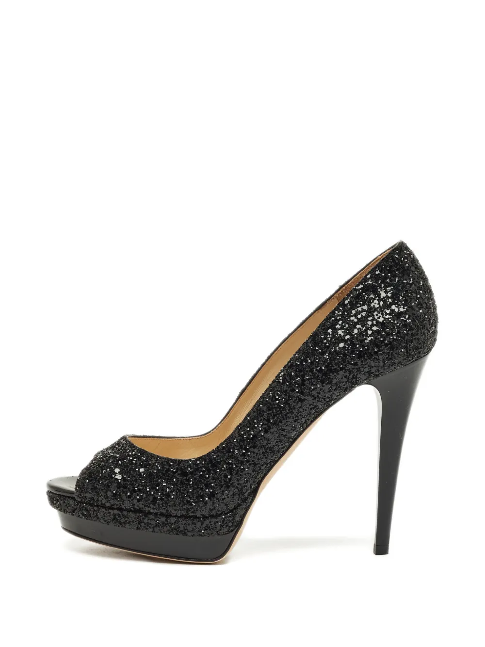 Jimmy Choo Pre-Owned Luna glitter platform pumps - Nero