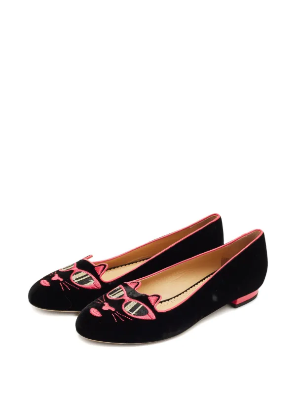 Charlotte Olympia Kitty フラットシューズ | ブラック | FARFETCH JP