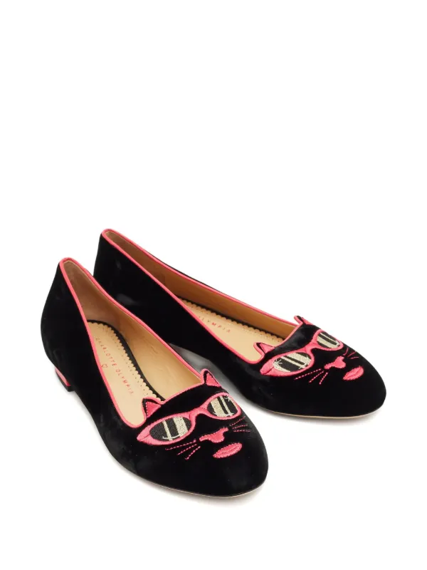 Charlotte Olympia Kitty フラットシューズ | ブラック | FARFETCH JP
