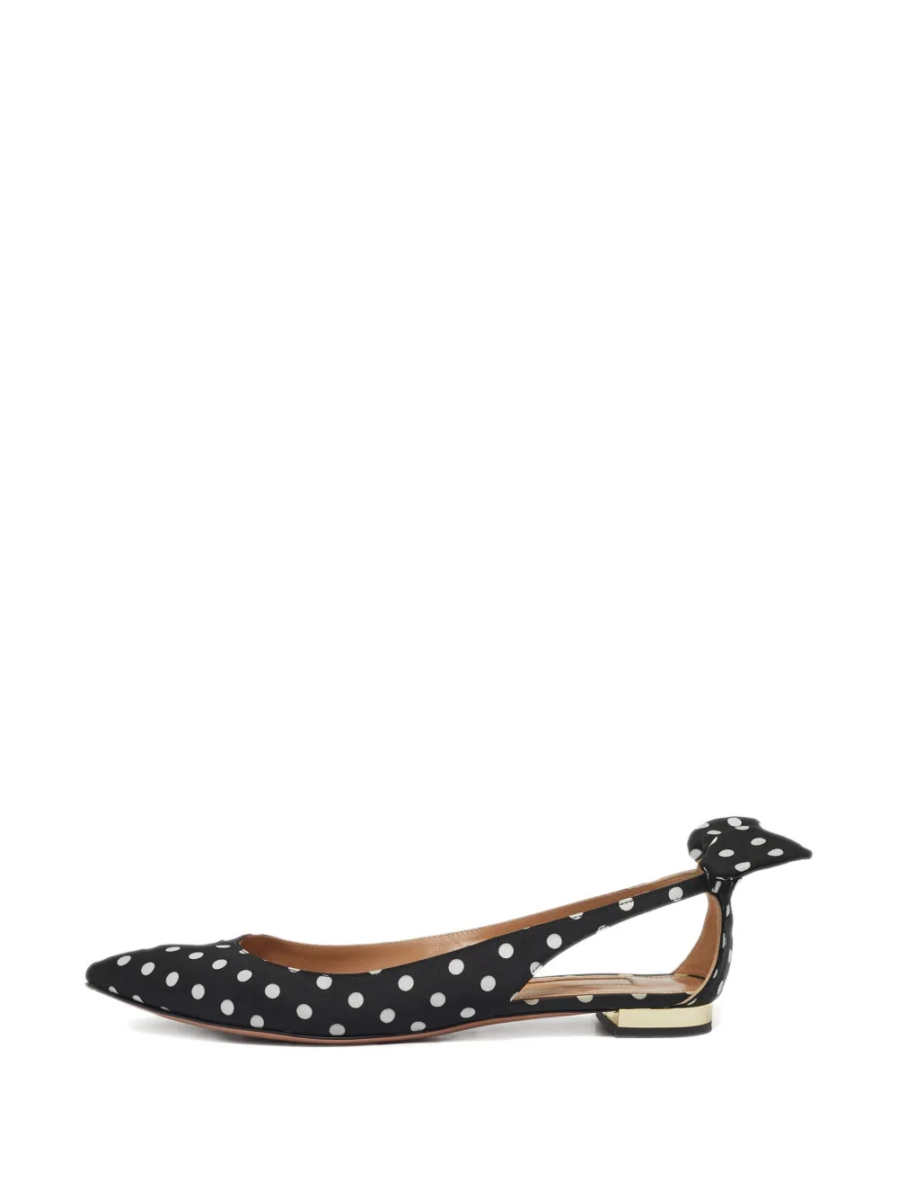 Aquazzura Deneuve polka-dot bow ballet flats - Nero