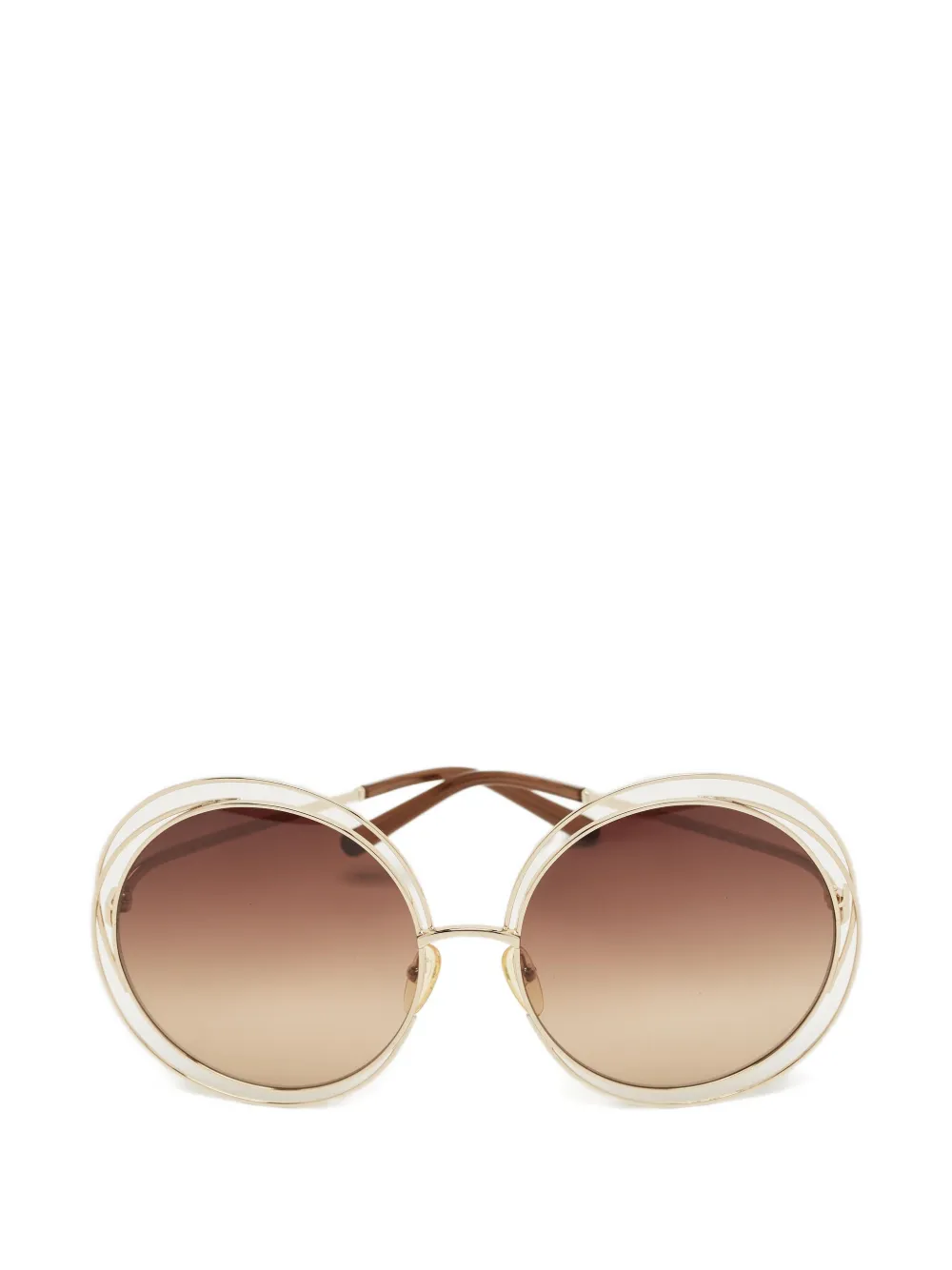 Chloé Pre-Owned Carlina round-frame sunglasses - Oro