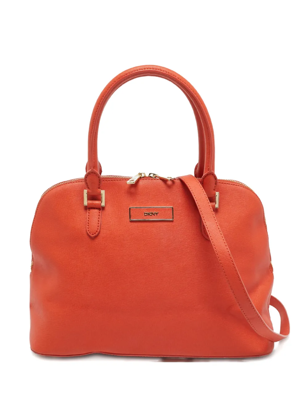 DKNY Vintage logo-detail leather tote bag - Orange