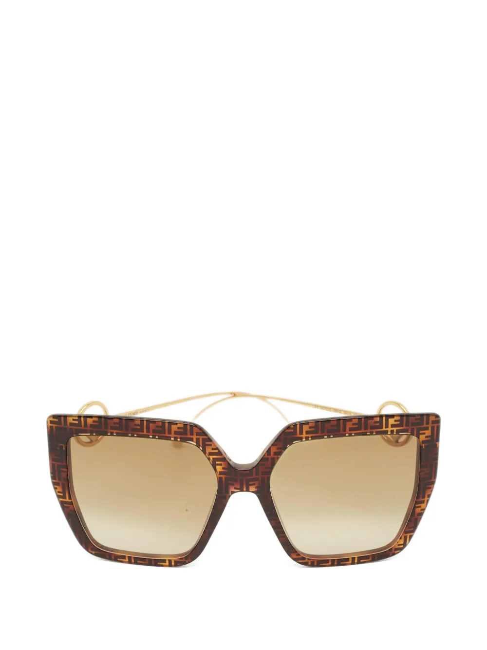 Fendi Pre-Owned FF0410/S square-frame sunglasses - Marrone