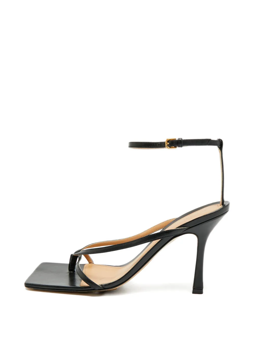 Bottega Veneta Pre-Owned square-toe high sandals - Schwarz