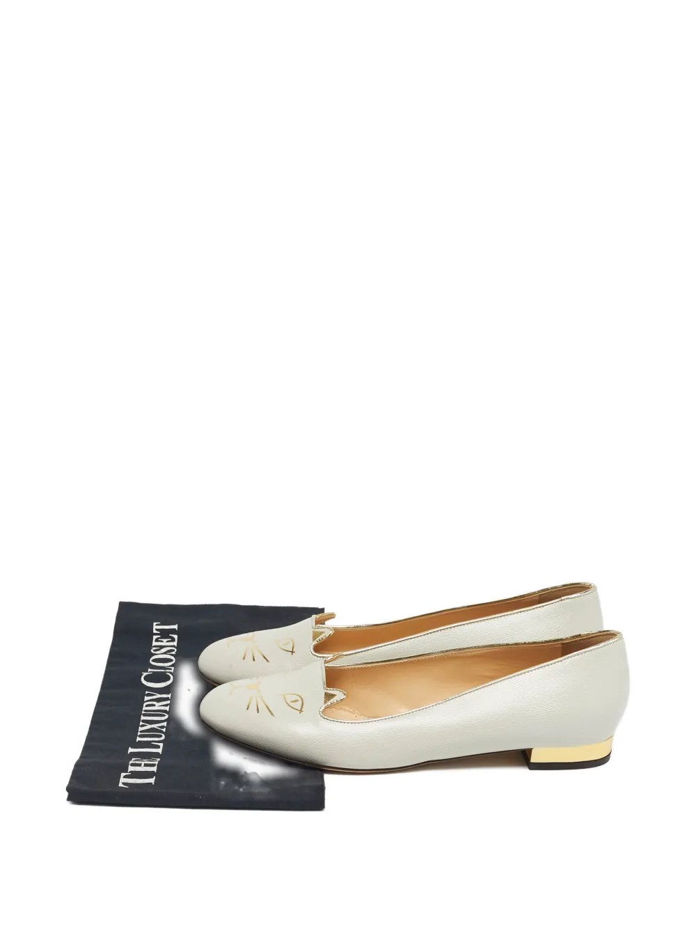 Charlotte Olympia kitty-print leather pumps - Grigio