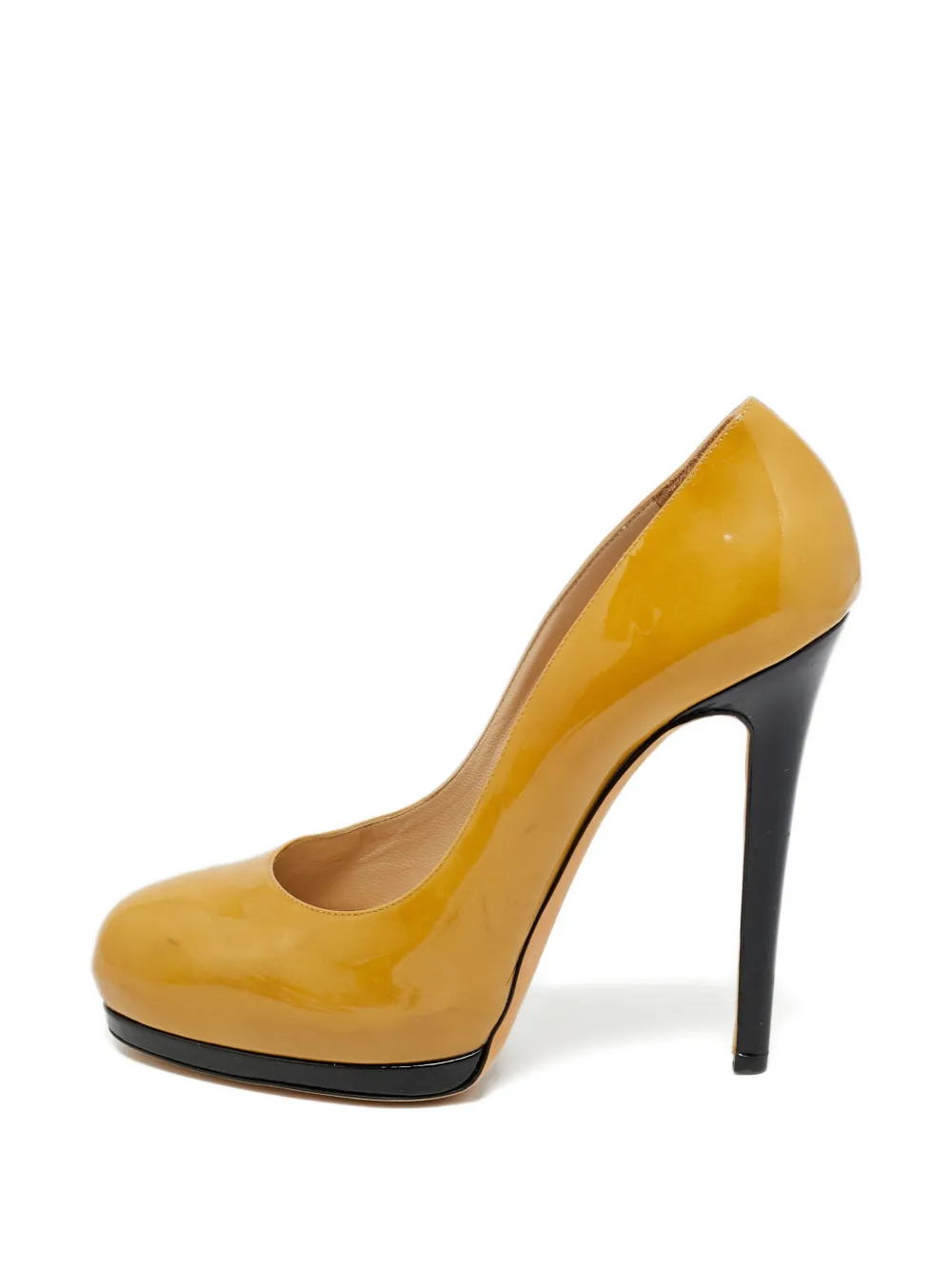 Oscar de la Renta Pre-Owned patent-leather platform pumps - Giallo