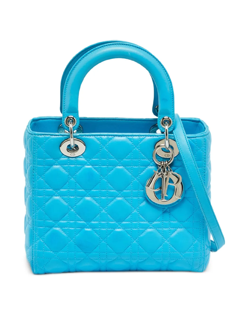 Christian Dior Pre-Owned medium Lady Dior Cannage tote bag - Blu