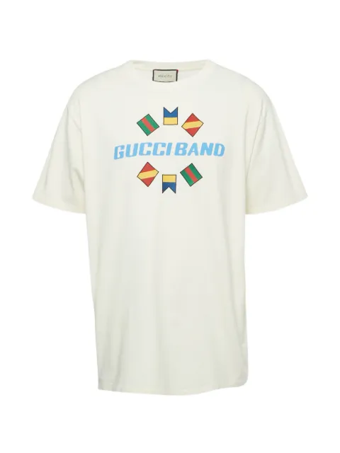 Gucci Pre-Owned logo band print cotton t-shirt