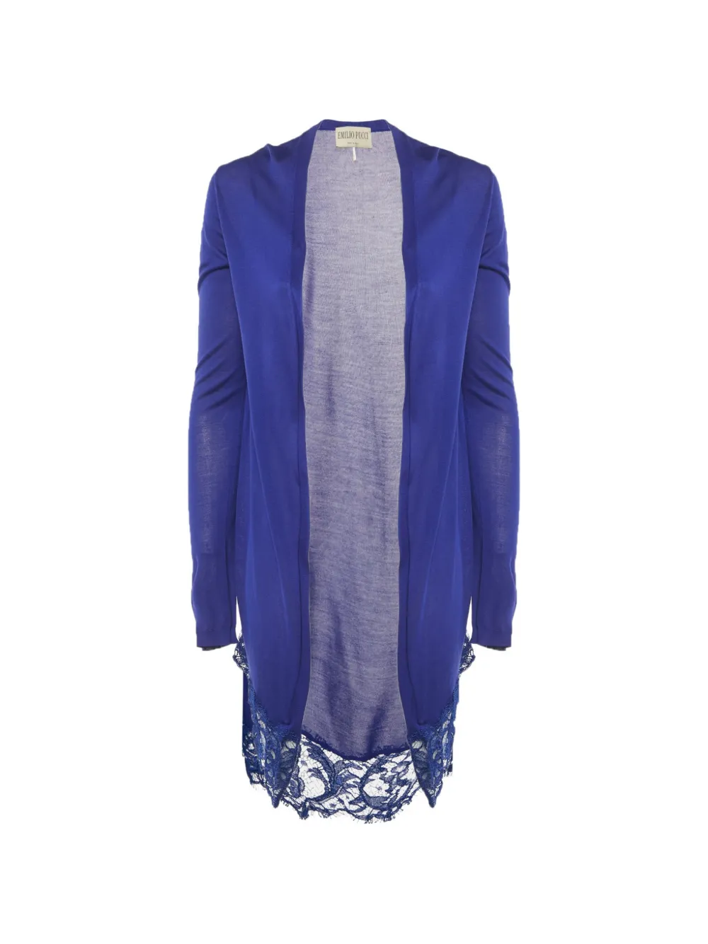 PUCCI Pre-Owned lace-trim cardigan - Blu