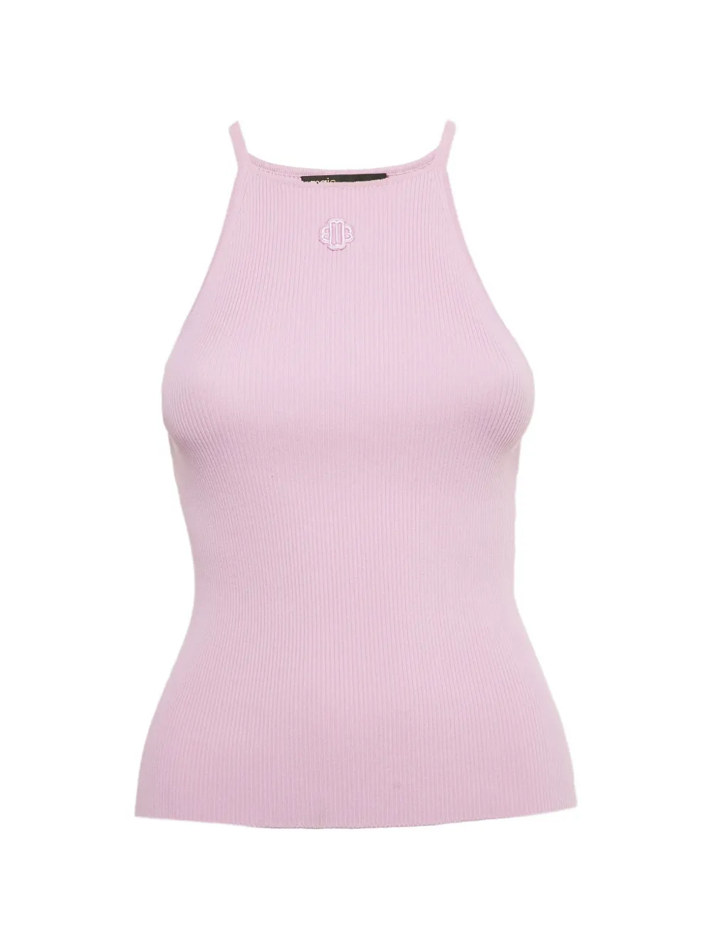 Maje ribbed logo tank top - Rosa