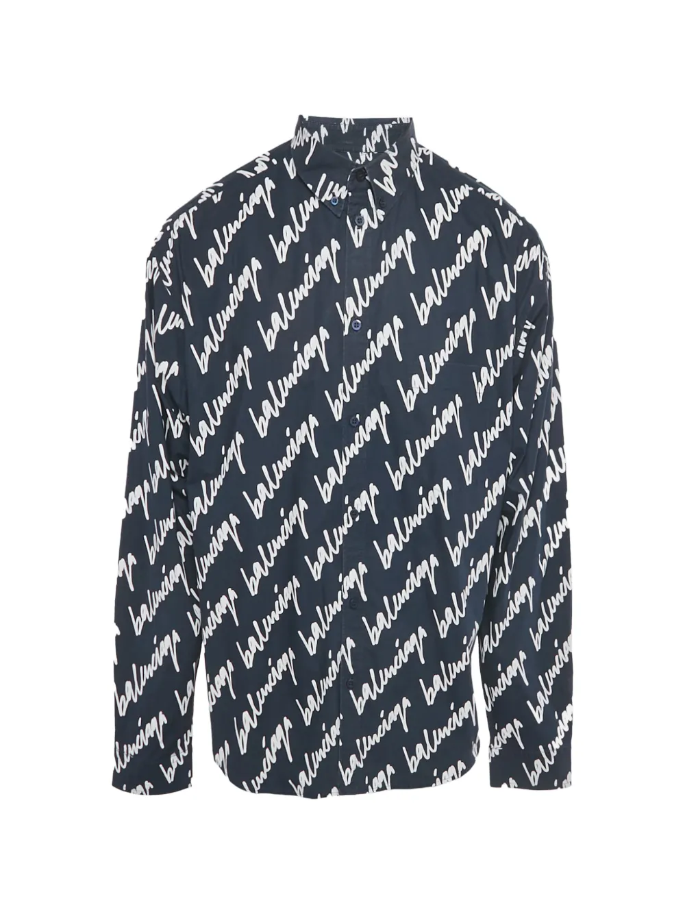 Balenciaga Pre-Owned logo-print shirt - Blu