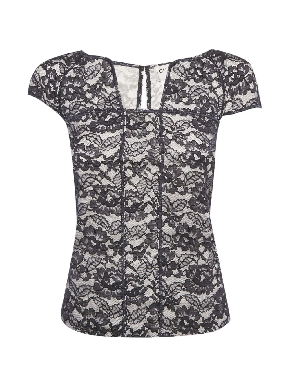 CHANEL Pre-Owned lace top - Blau