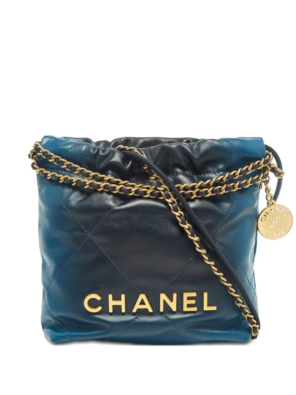 CHANEL Pre-Owned 22 ombre leather mini bag - Blu