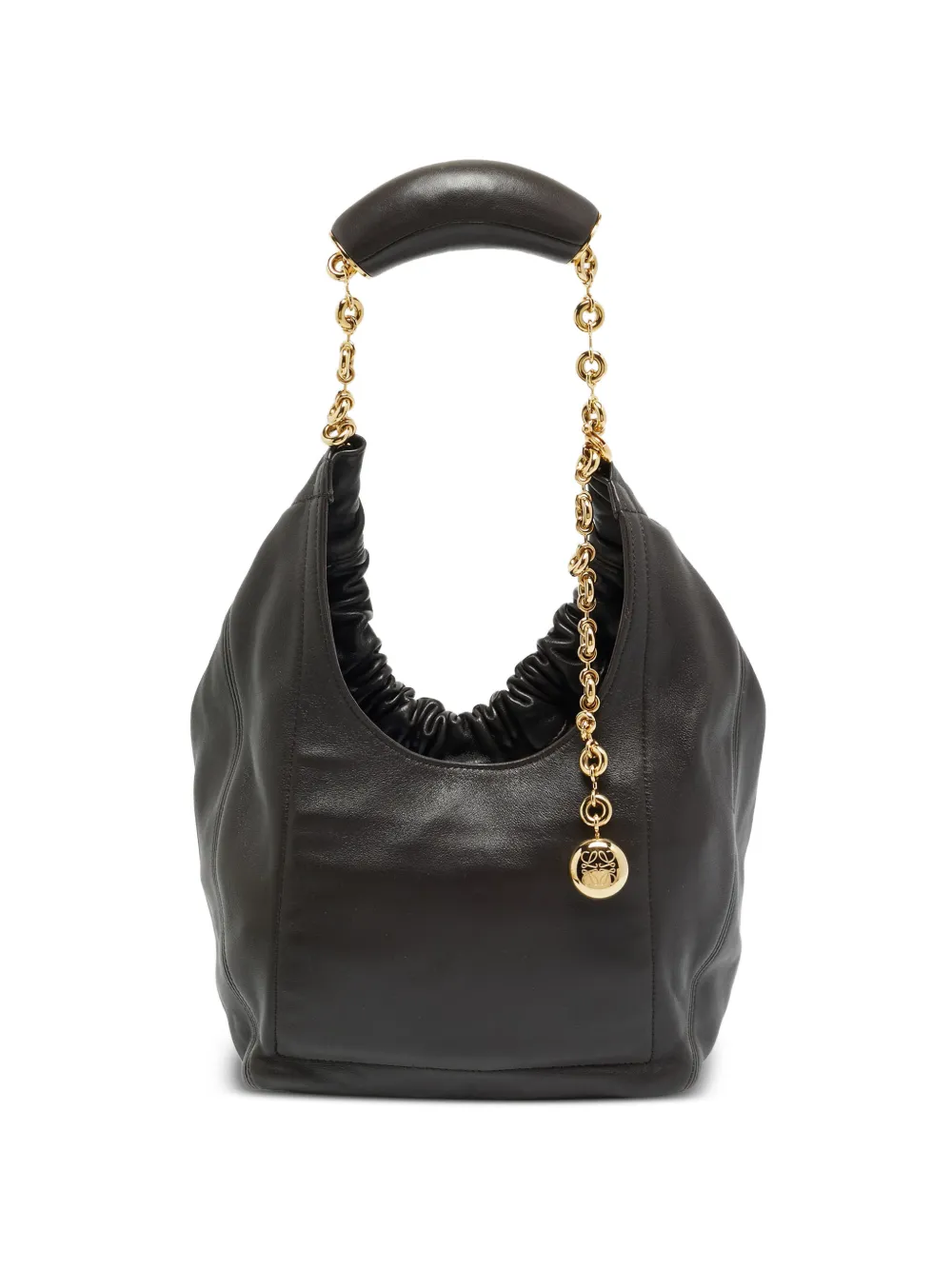 Loewe Pre-Owned Squeeze chain leather tote bag - Nero