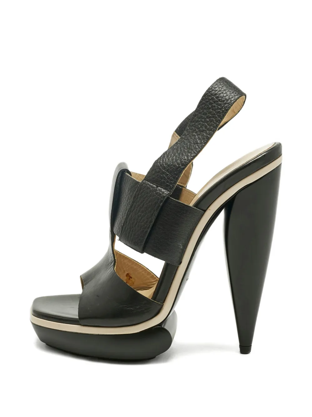 Balenciaga Pre-Owned leather platform sandals - Schwarz