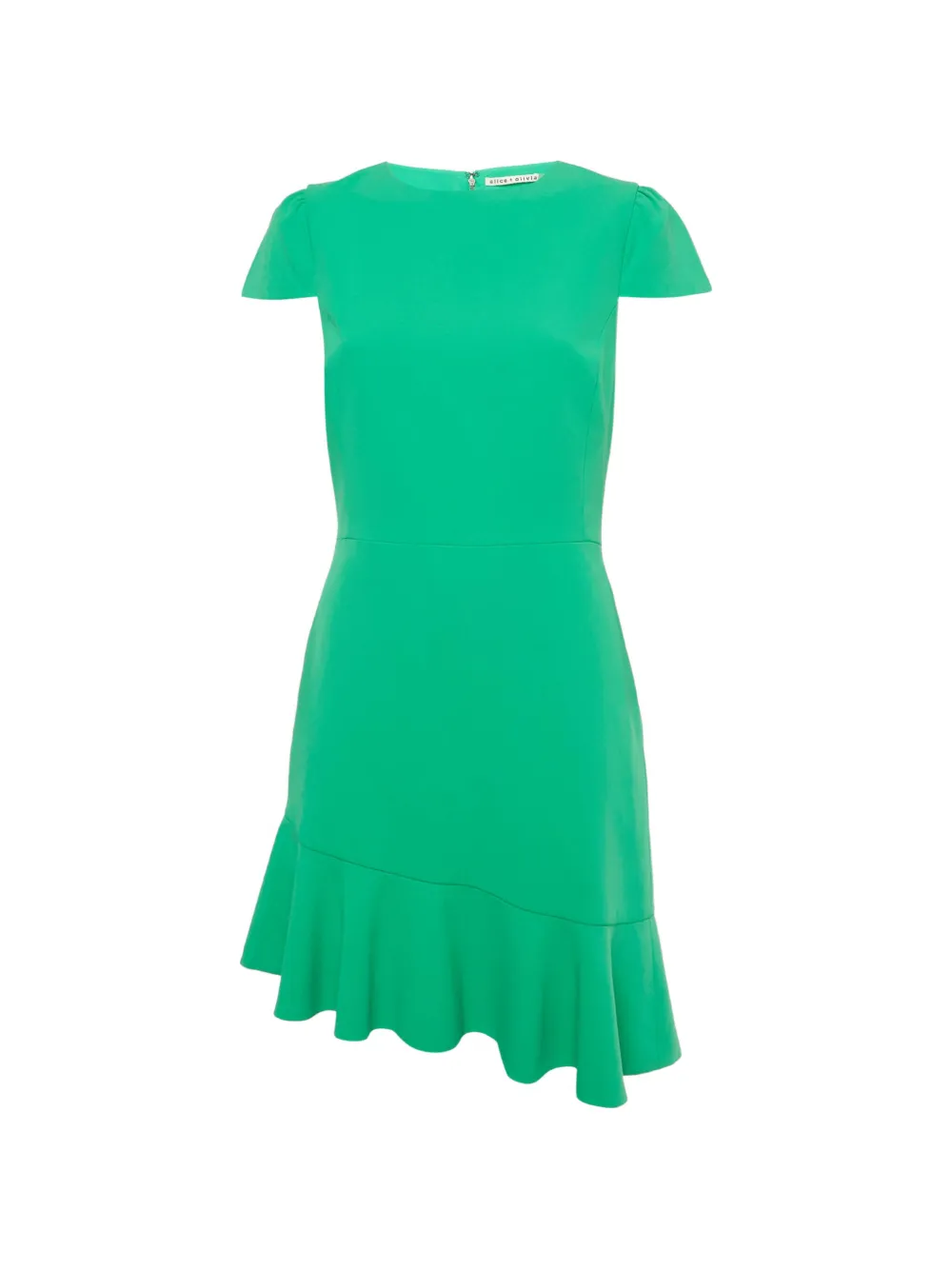 alice + olivia crepe asymmetric mini dress - Verde