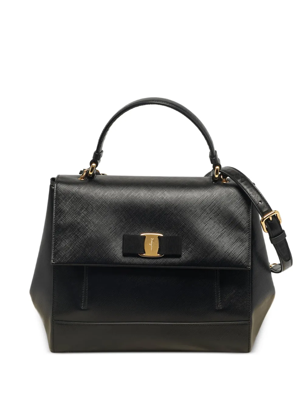 Ferragamo Pre-Owned Carrie leather top-handle tote bag - Nero