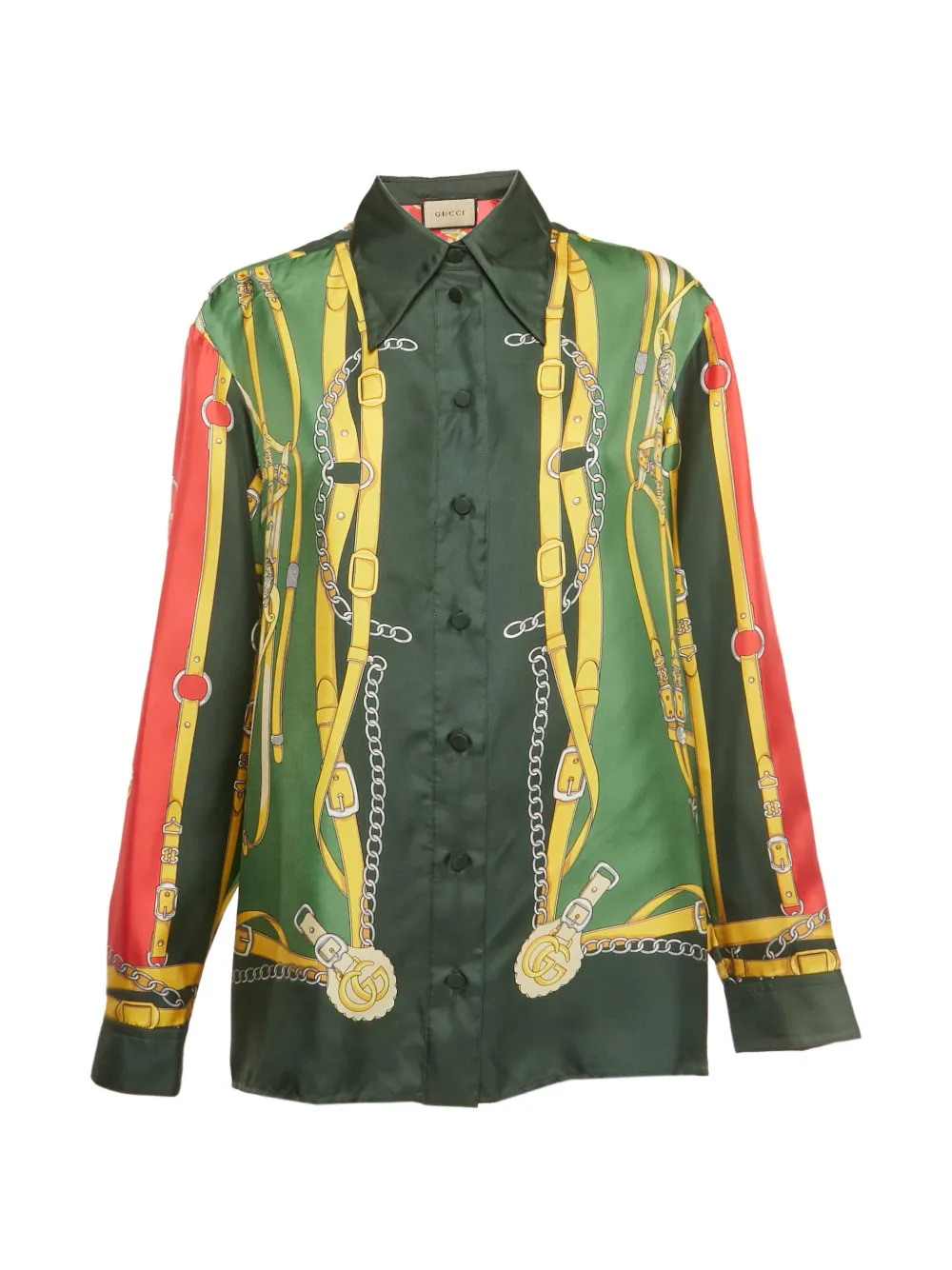 Gucci Pre-Owned silk printed shirt - Verde