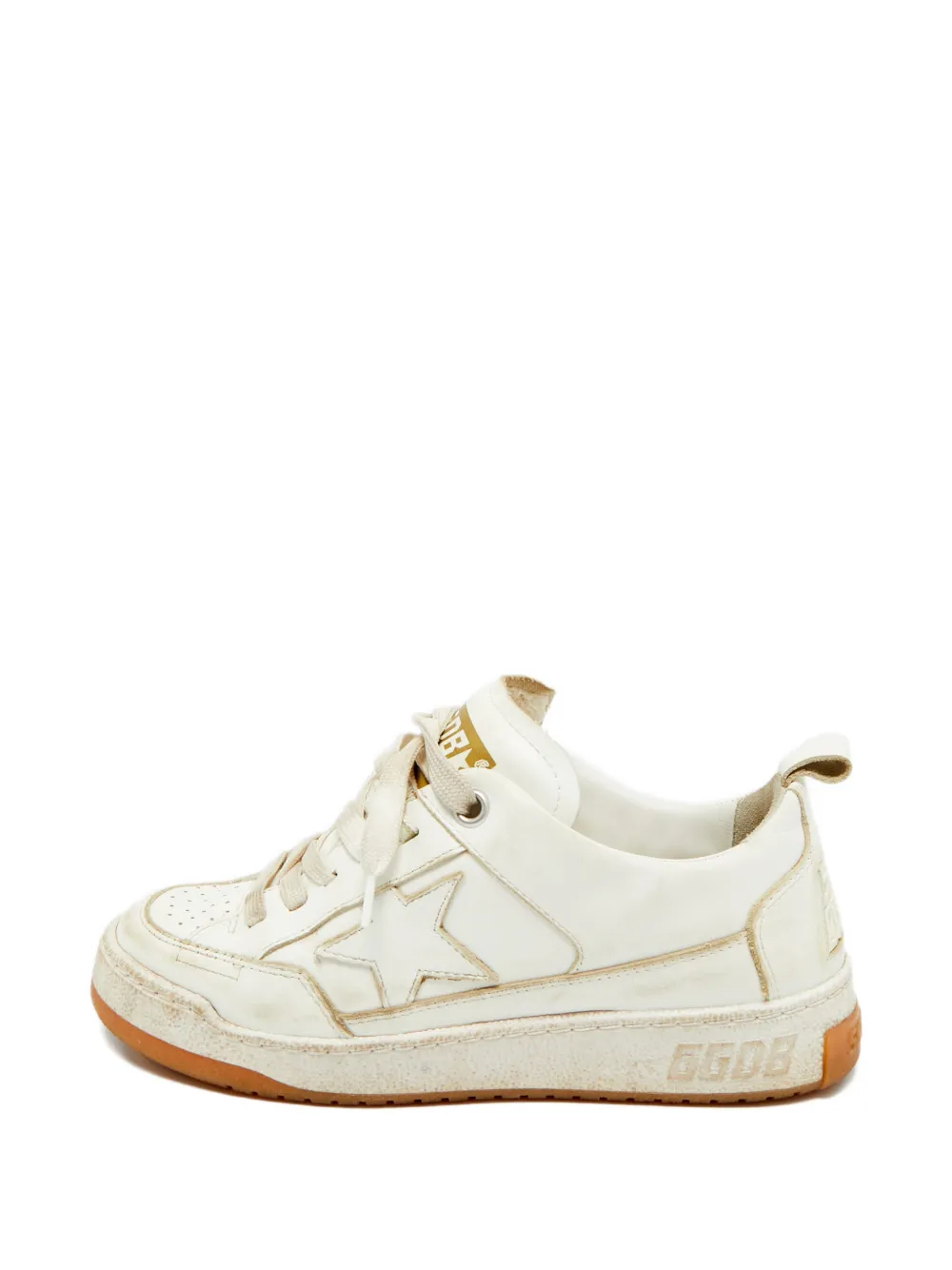 Golden Goose distressed star leather sneakers - Bianco