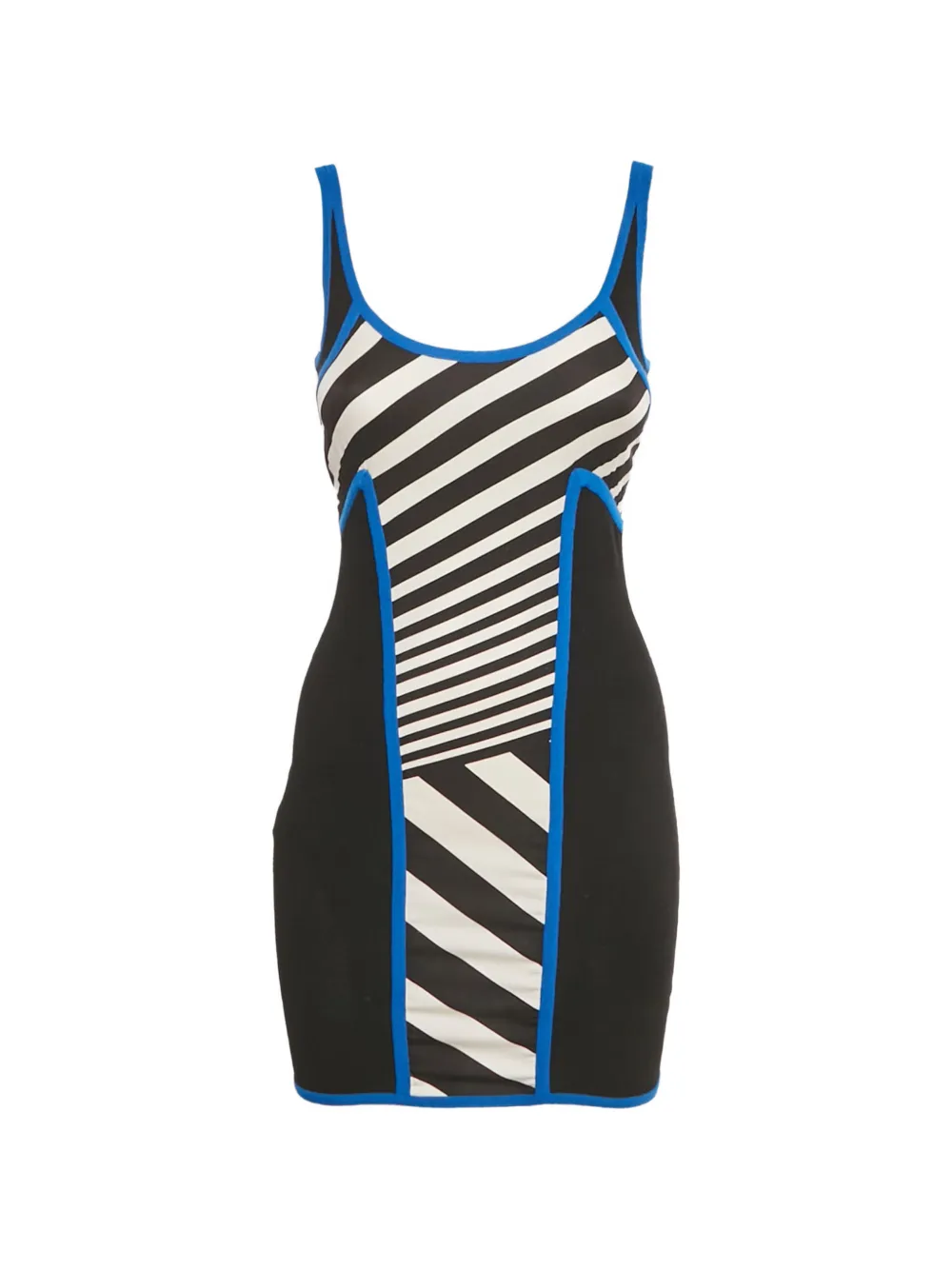 Versace Pre-Owned striped mini dress - Nero