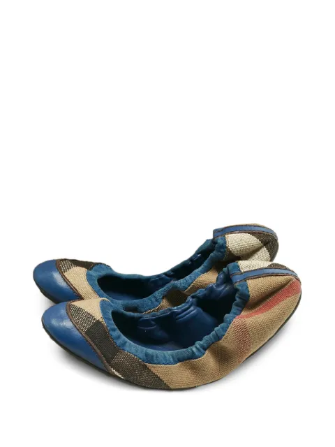 Burberry Pre-Owned チェック フラットシューズ
