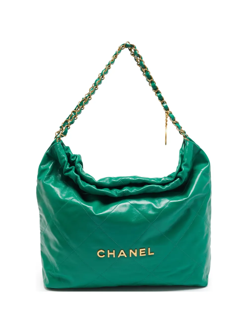 CHANEL Pre-Owned medium 22 quilted leather shoulder bag - Verde