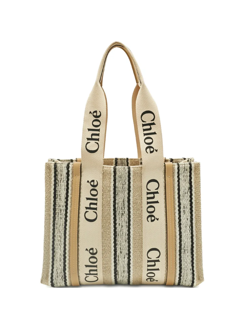 Chloé Pre-Owned Woody canvas tote bag - Toni neutri