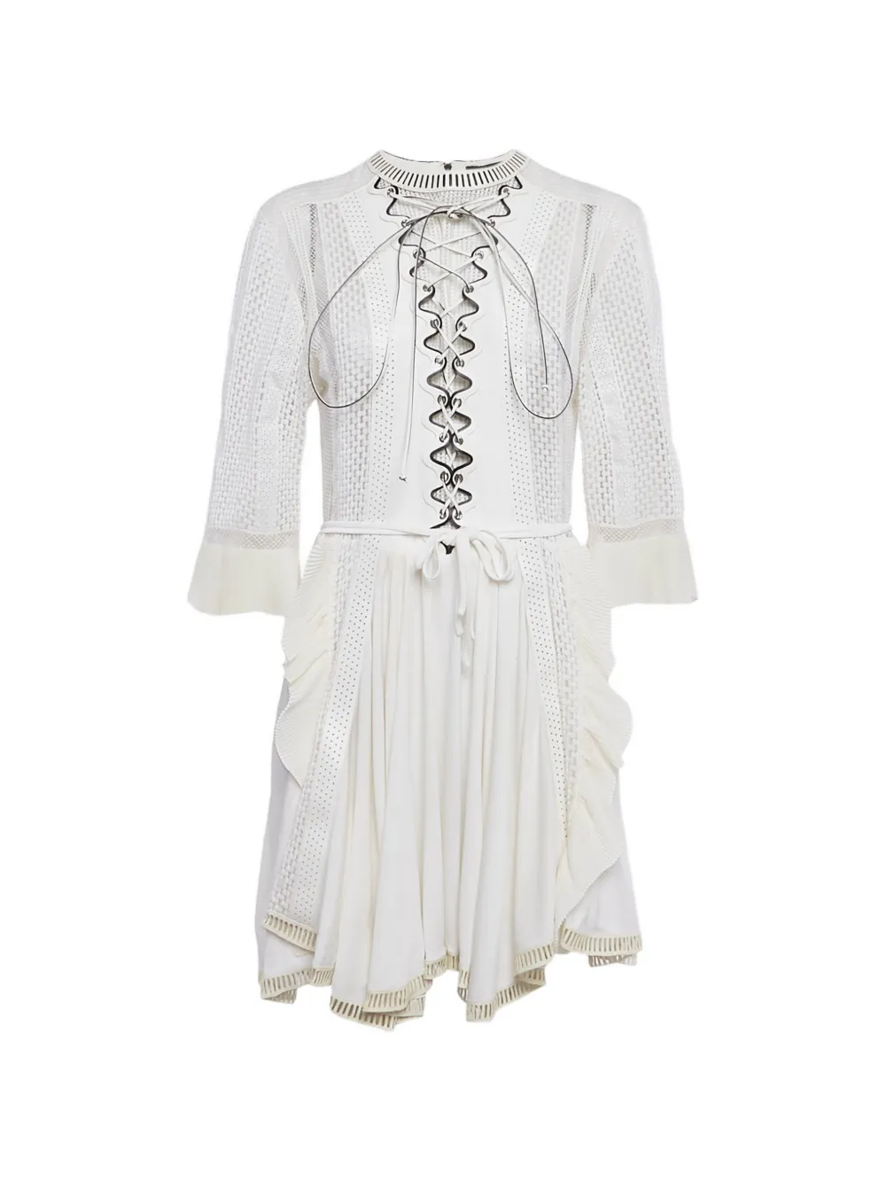 Louis Vuitton Pre-Owned Abito corto traforato - Bianco