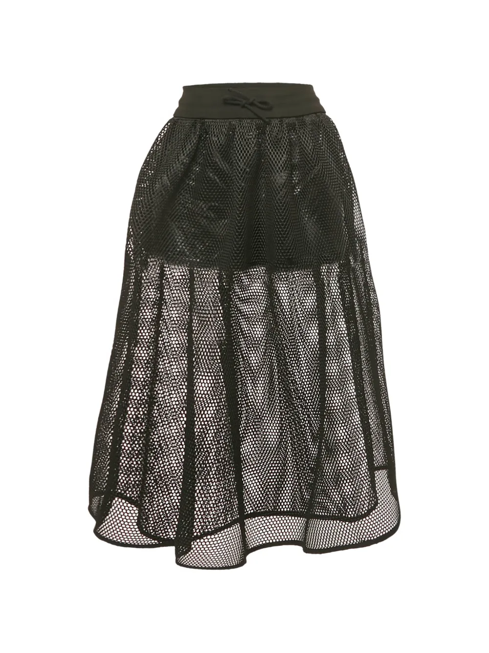 Christian Dior Pre-Owned mesh drawstring midi skirt - Nero