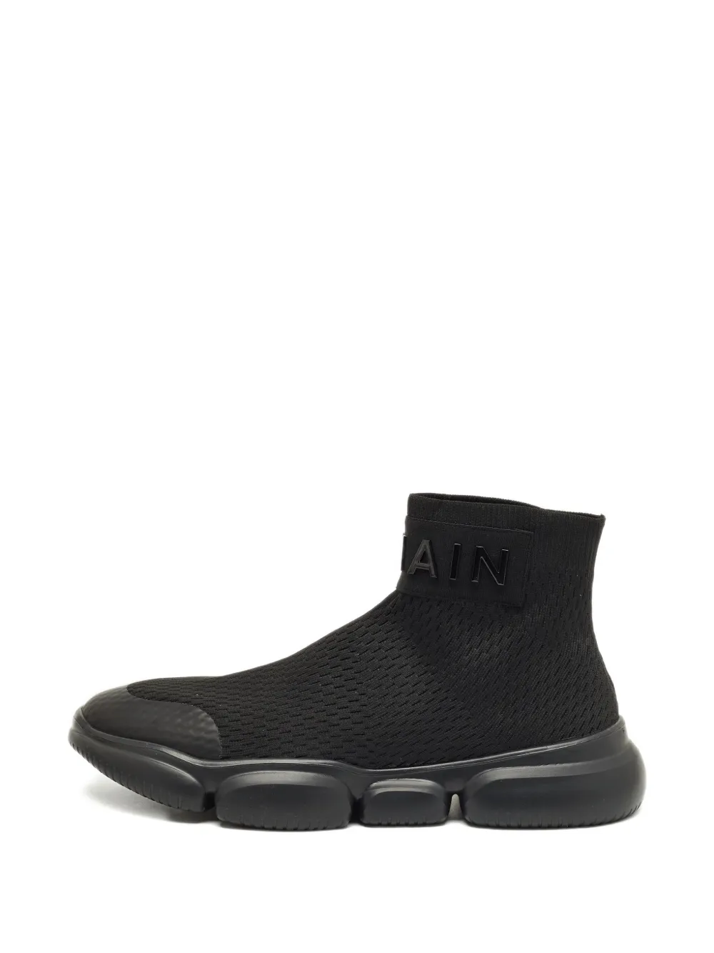 Balmain Pre-Owned logo-plaque sneakers - Nero