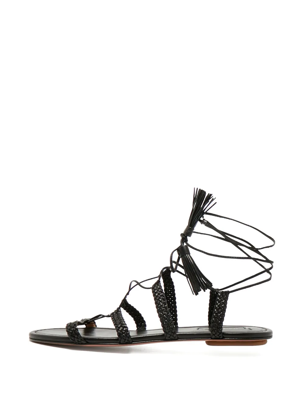 Aquazzura Stromboli braided leather sandals - Nero