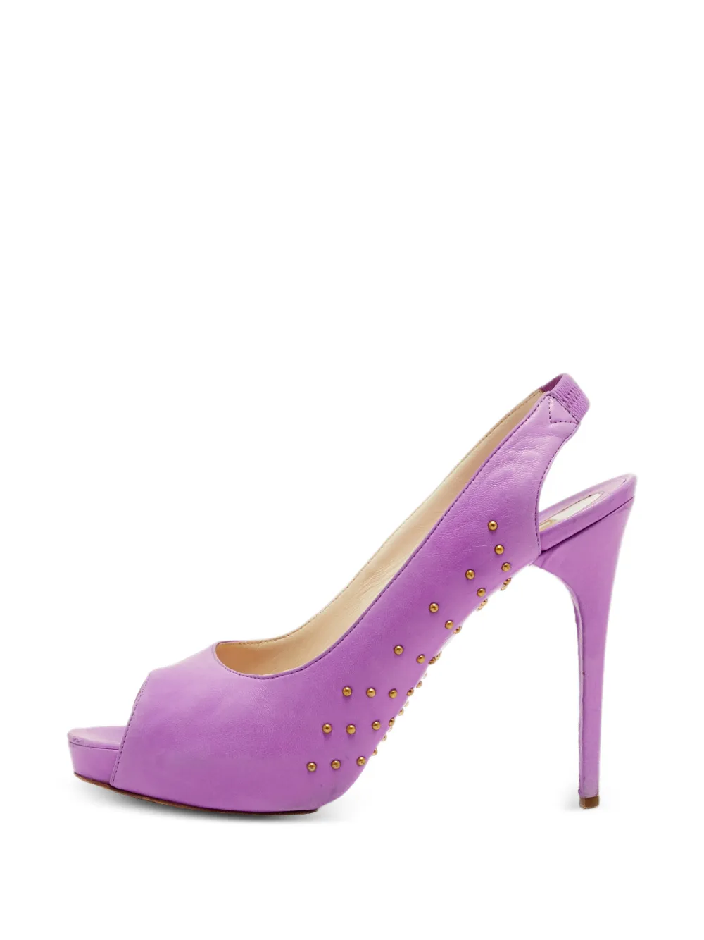 Brian Atwood studded-embellishment leather slingback pumps - Violett