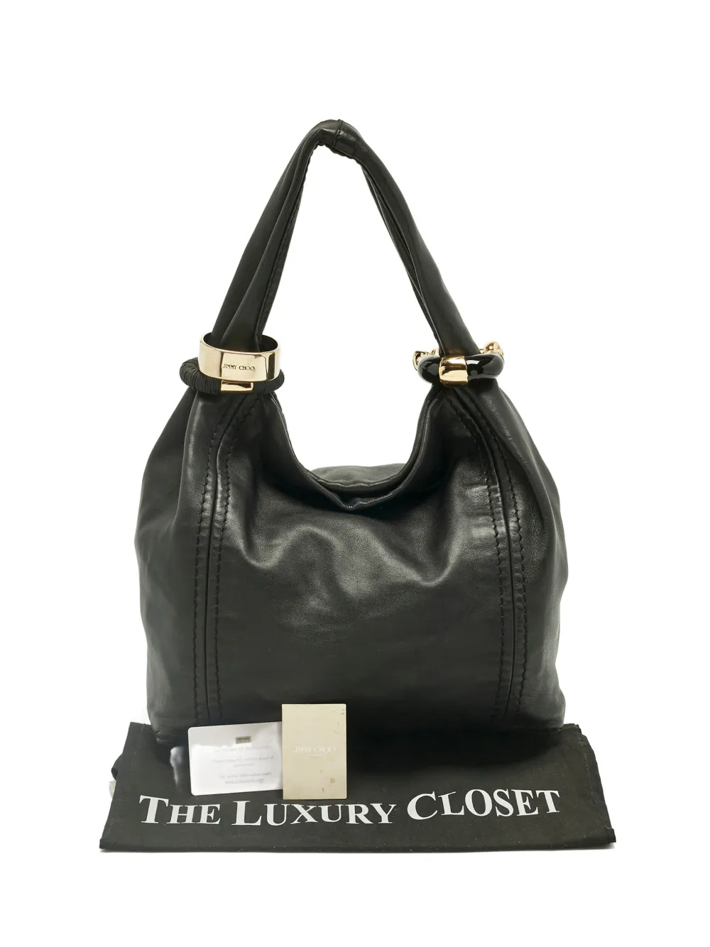 Jimmy Choo Pre-Owned Saba leather shoulder bag - Nero