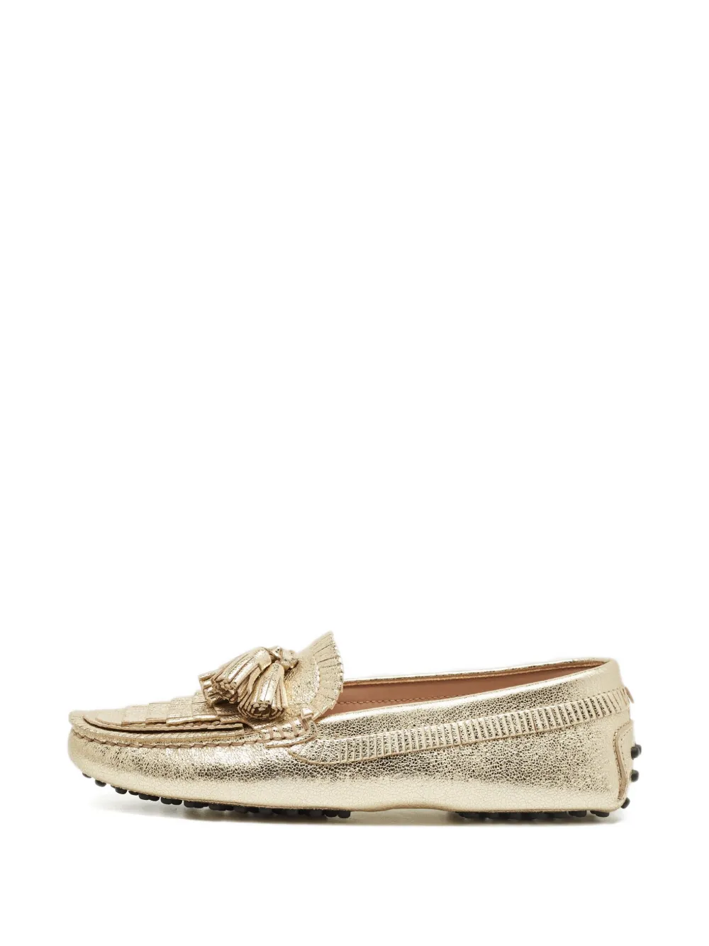 Tod's metallic-effect tassel loafers - Gold