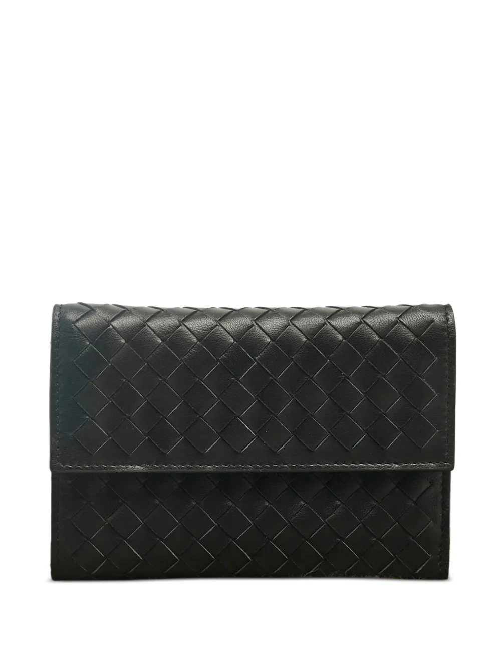 Bottega Veneta Pre-Owned Intrecciato trifold wallet - Nero