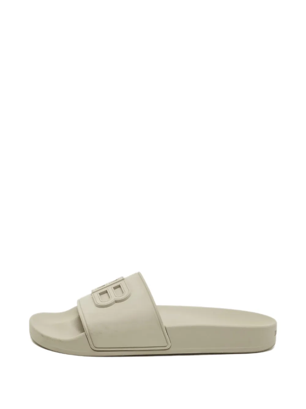 Balenciaga Pre-Owned Bb logo slides - Nude