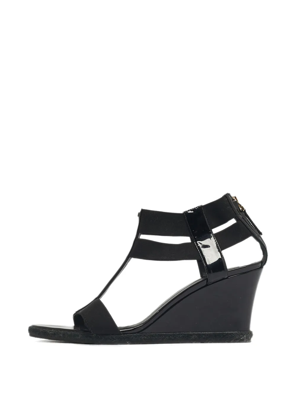Fendi Pre-Owned leather wedge sandals - Nero