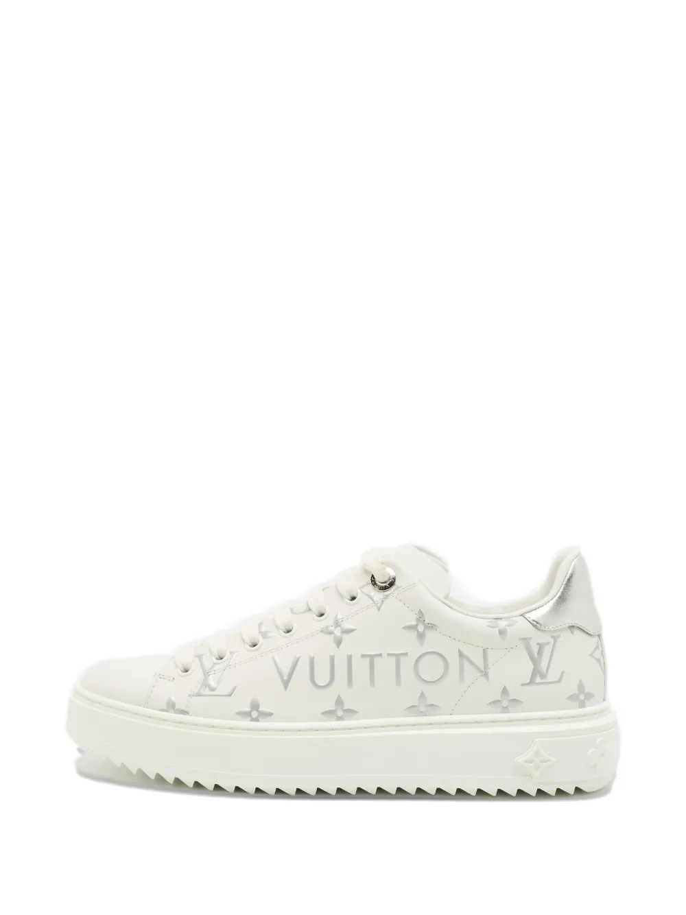 Louis Vuitton Pre-Owned monogram-pattern leather sneakers - Bianco