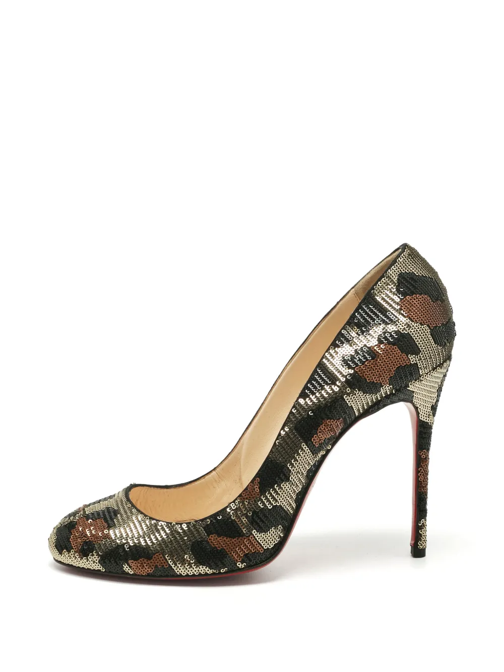 Christian Louboutin Pre-Owned 115mm sequin pumps - Gold