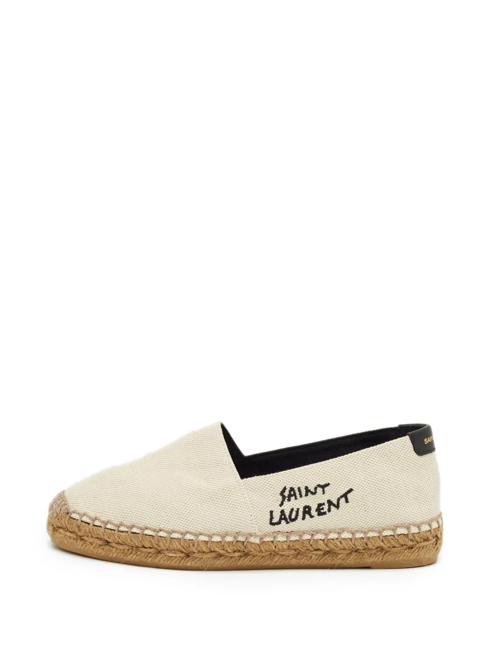 Saint Laurent Pre-Owned logo-embroidered canvas espadrilles - Nude